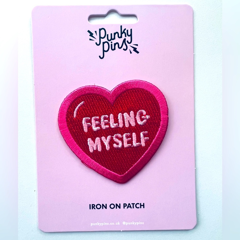 Punky Pins ‘feeling myself’ heart ❤️ iron-on patch